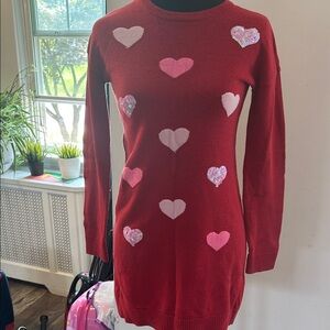 Place Red Dress with Pink Heart Accents